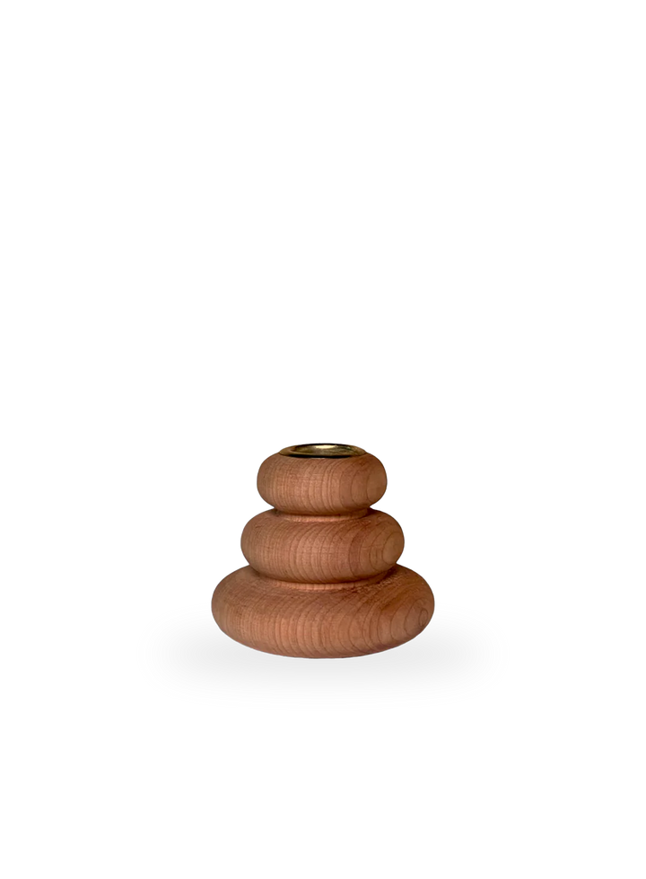 Puffer Candle Holder in Fireland Cherry Wood