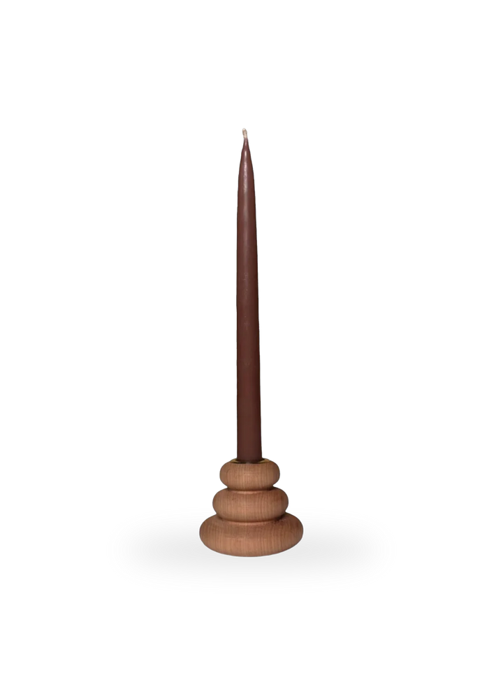 Puffer Candle Holder in Fireland Cherry Wood