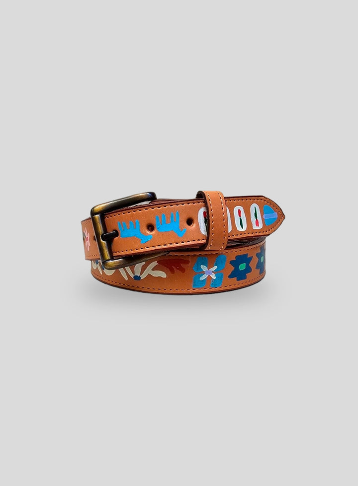 Hand-Painted Leather Belt 3 (Size 30)