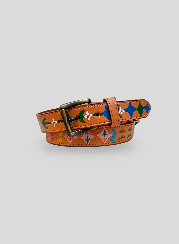 Hand-Painted Leather Belt 10 (Size 40)