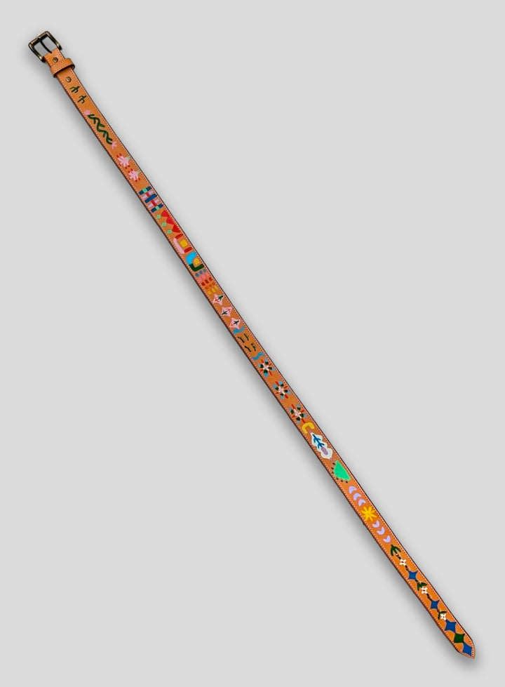 Hand-Painted Leather Belt 10 (Size 40)