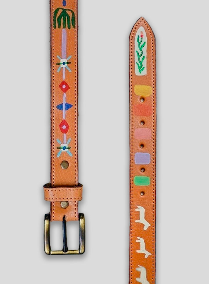 Hand-Painted Leather Belt 8 (Size 36)