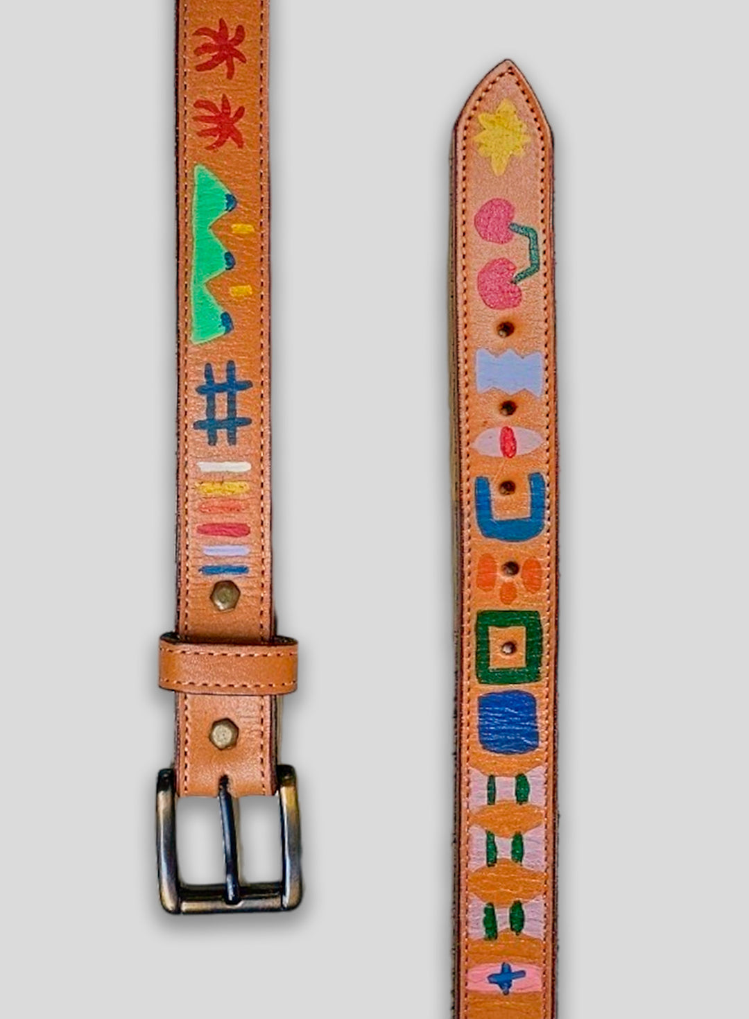 Hand-Painted Leather Belt 2 (Size 30)