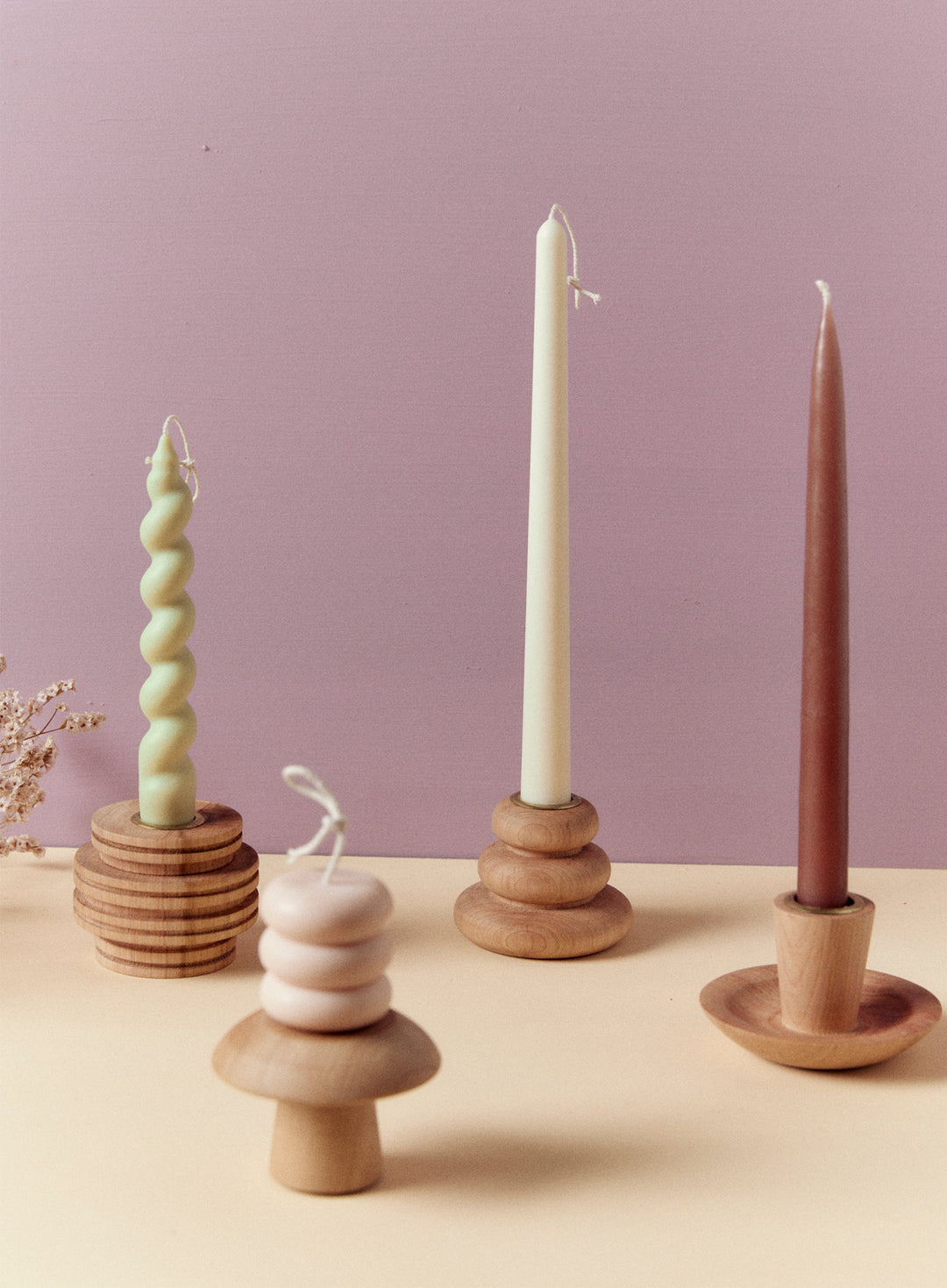 Beehive Candle Holder in Fireland Cherry Wood