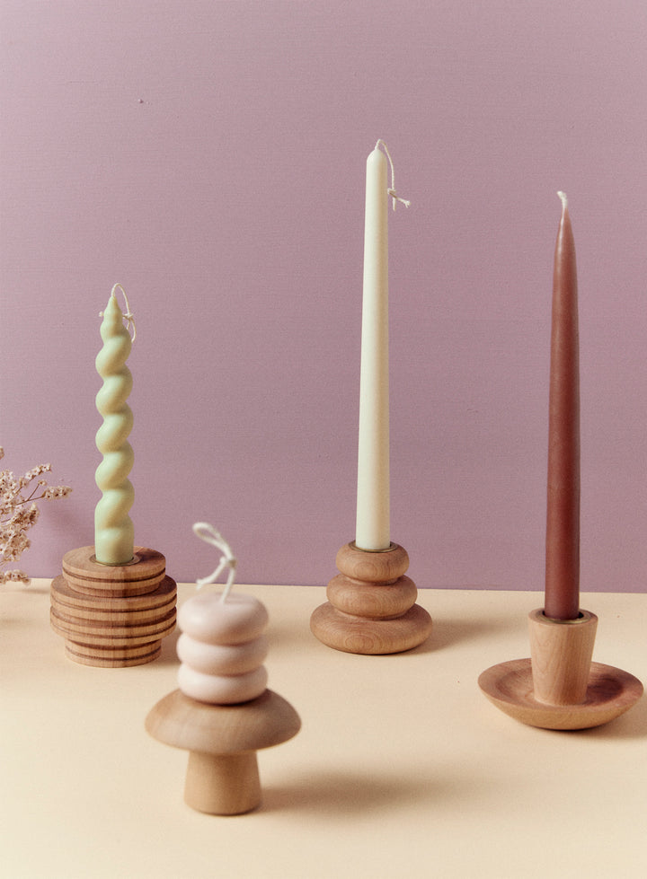 Beehive Candle Holder in Fireland Cherry Wood