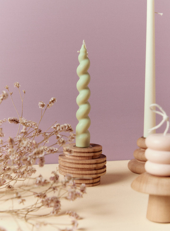 Beehive Candle Holder in Fireland Cherry Wood
