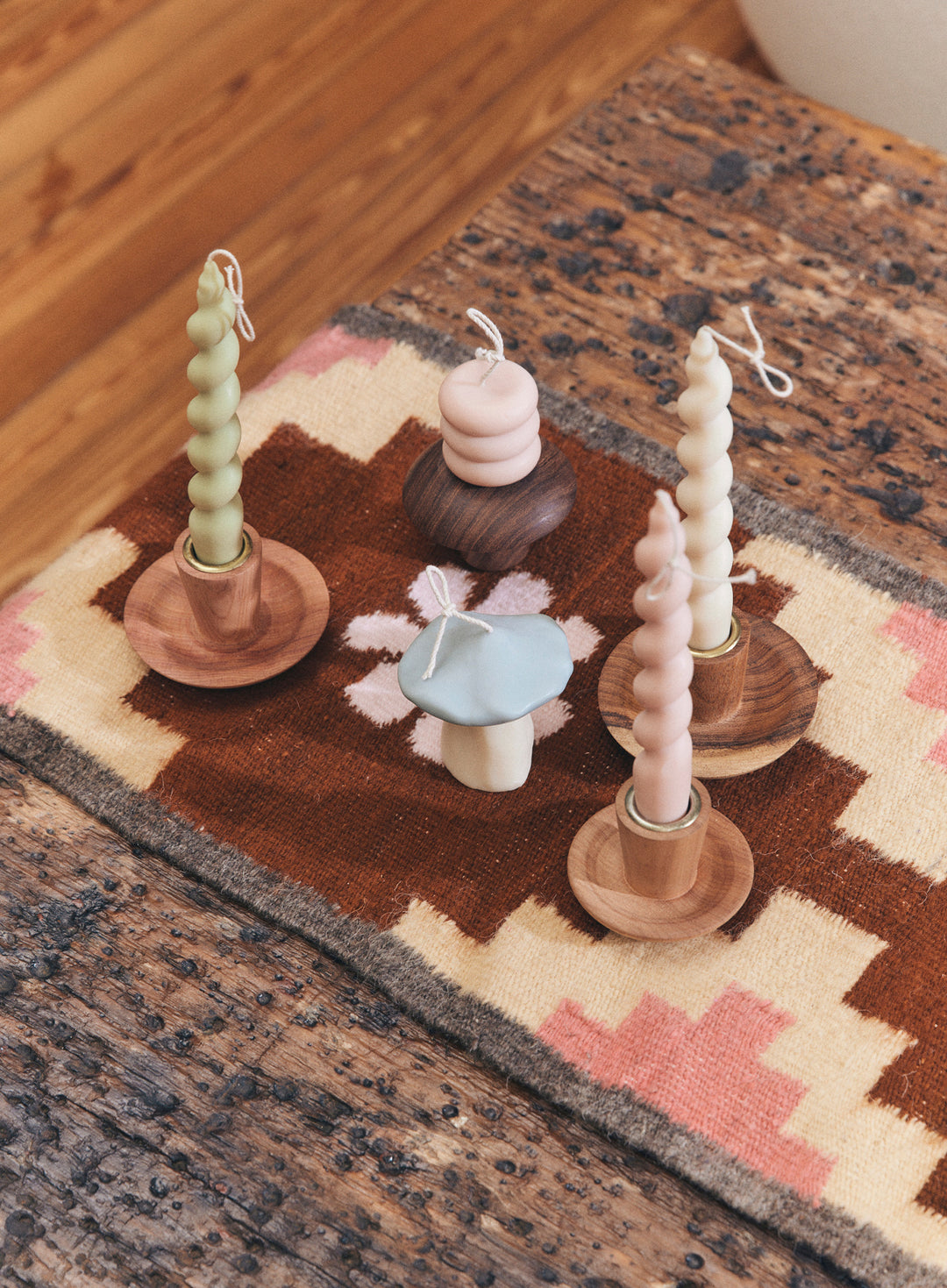 Beehive Candle Holder in Algarrobo Wood