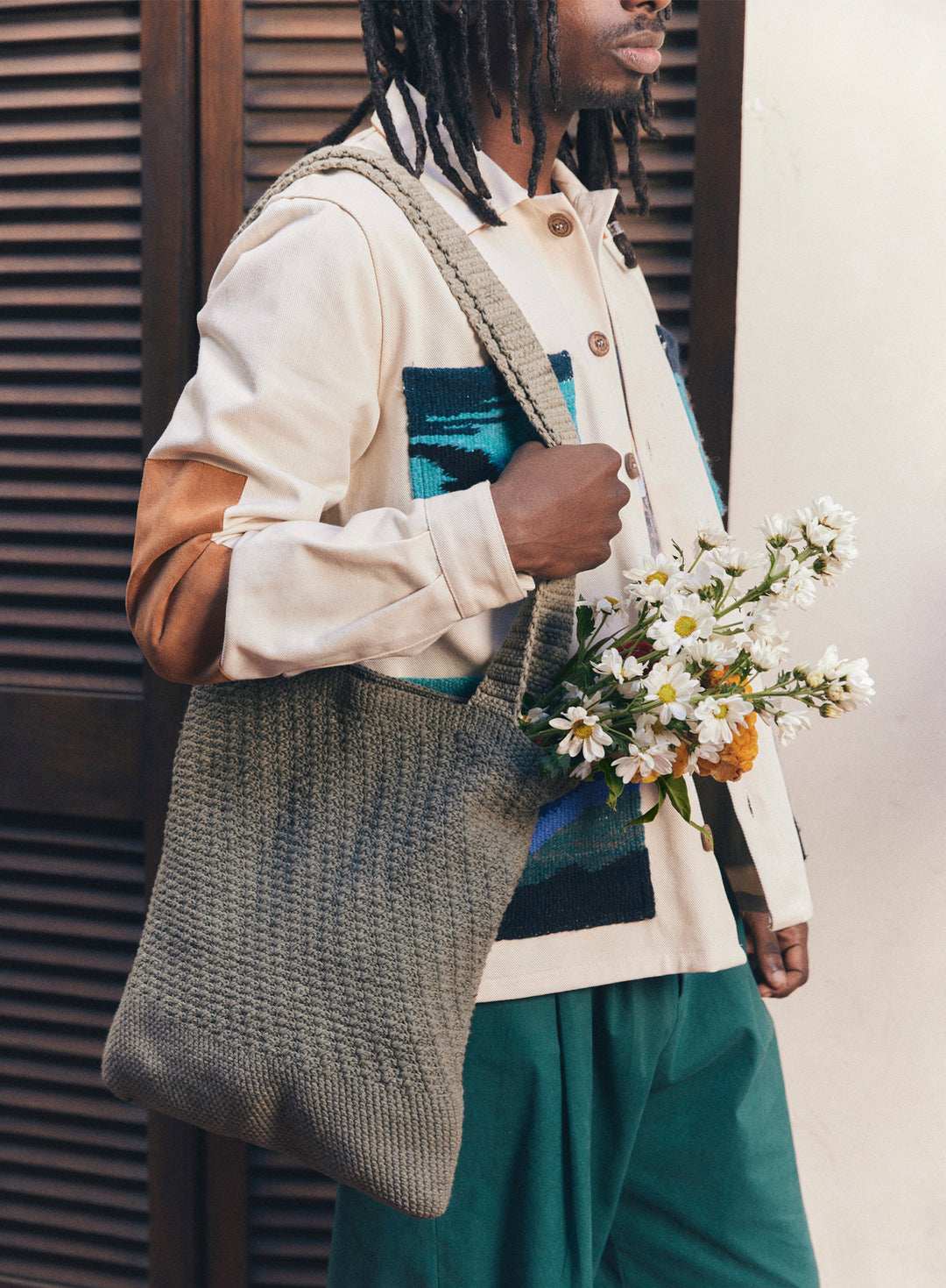 Mate Green Crochet Tote Bag