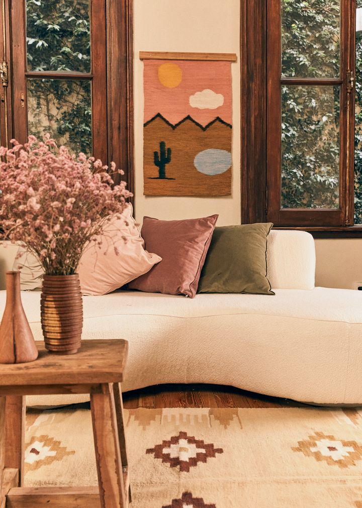 La Cruz + Peaks Tapestry in Pink