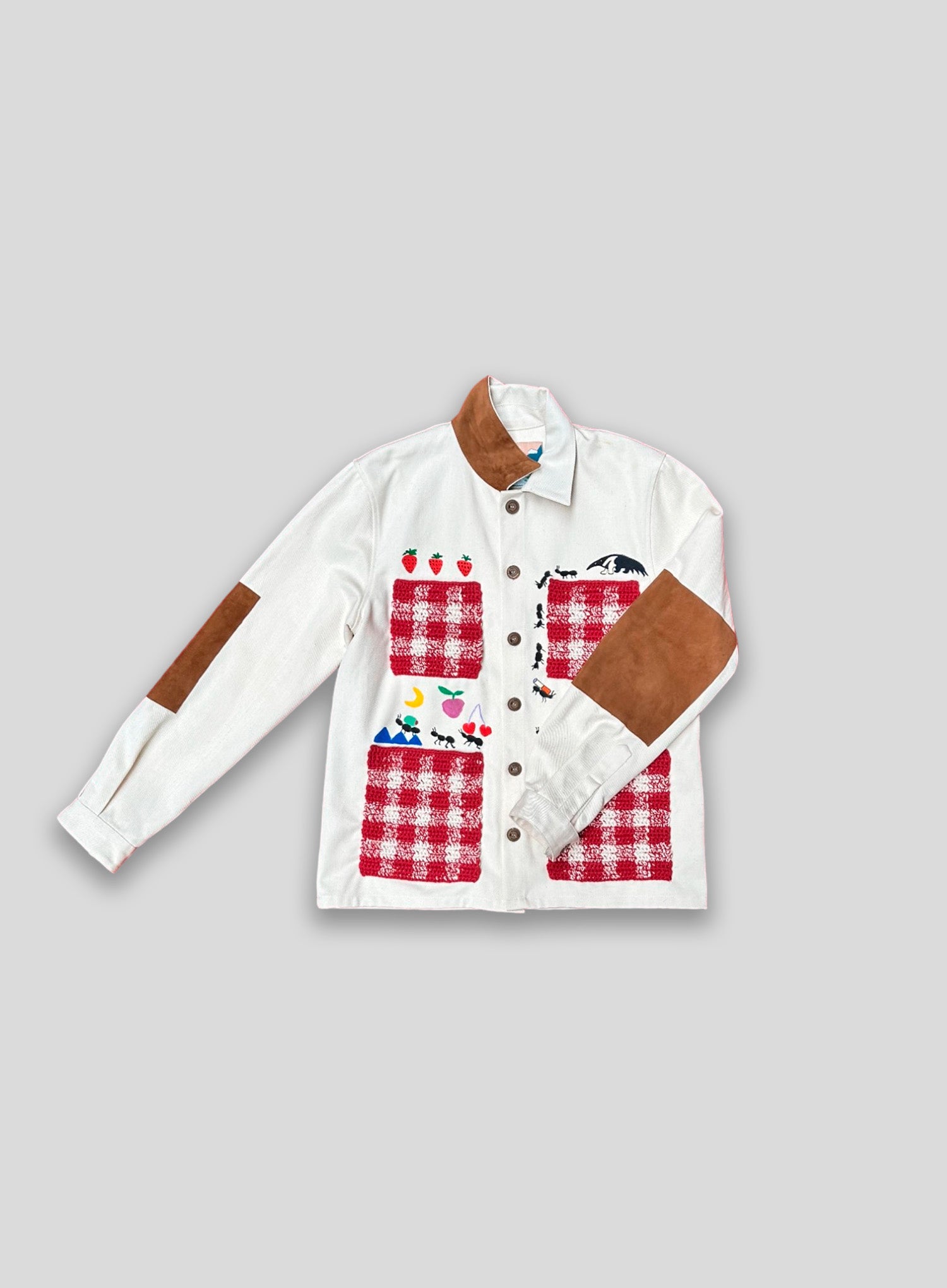 【Eaphi】COTTON NET TAPE EMBROIDERY JACKET KAPITAL 14oz Denim Snow Embroidery 1st Jacket in Blue | SVD USA