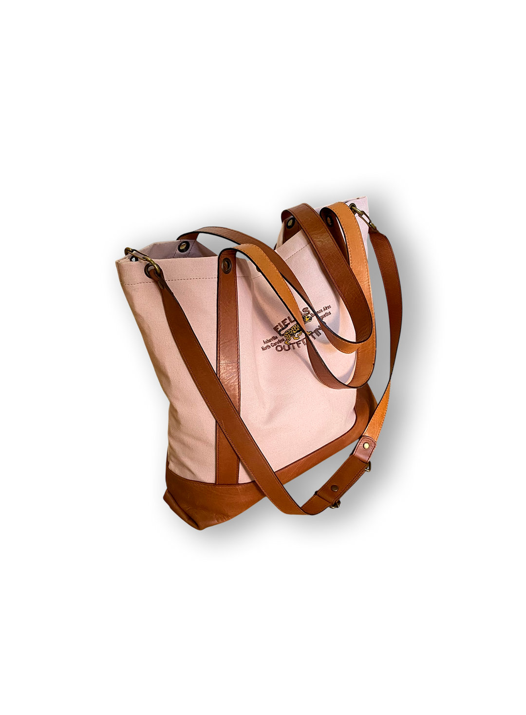 El Bolsón Coral Leather and Canvas Carryall
