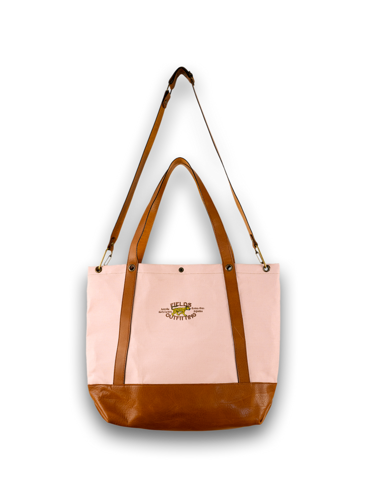 El Bolsón Coral Leather and Canvas Carryall