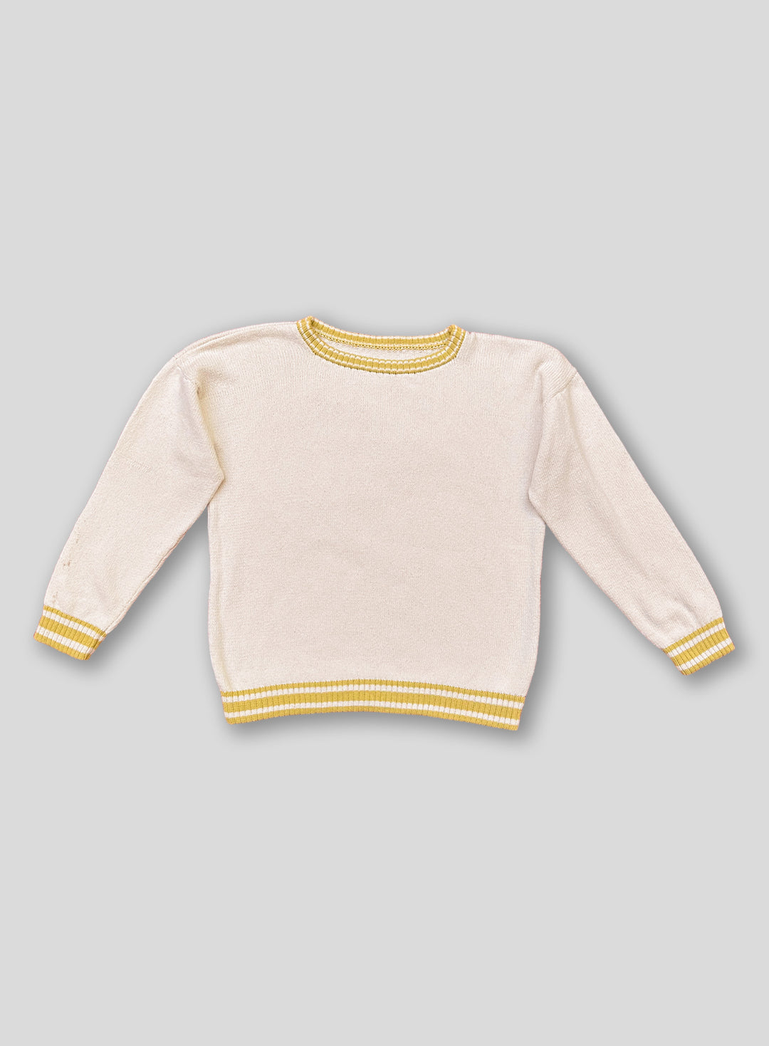 Undyed and Yellow Knit Crewneck Pullover
