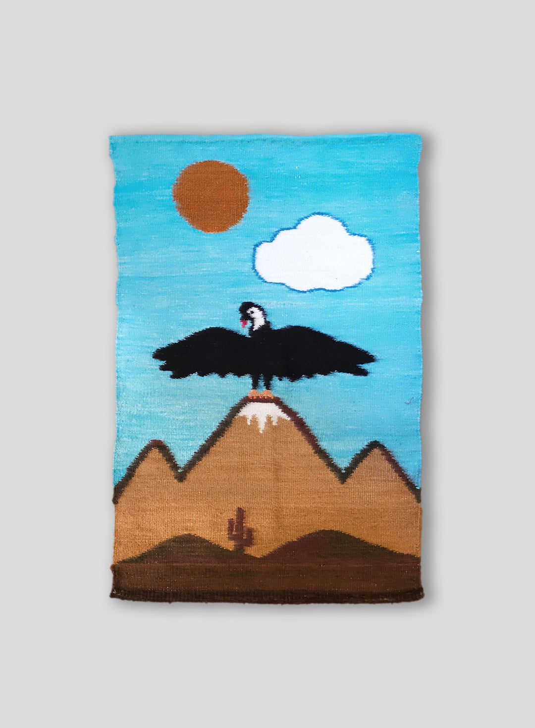 The Condor Tapestry in Brown and Sky-Blue