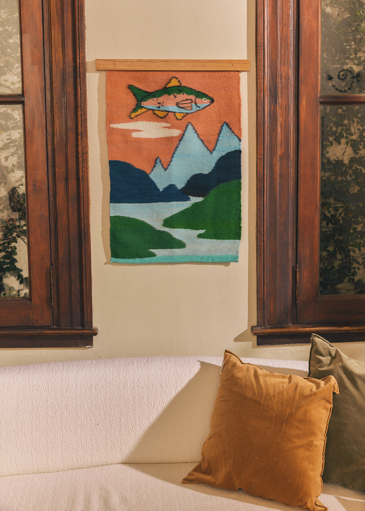 La Cruz + Peaks Tapestry in Pink