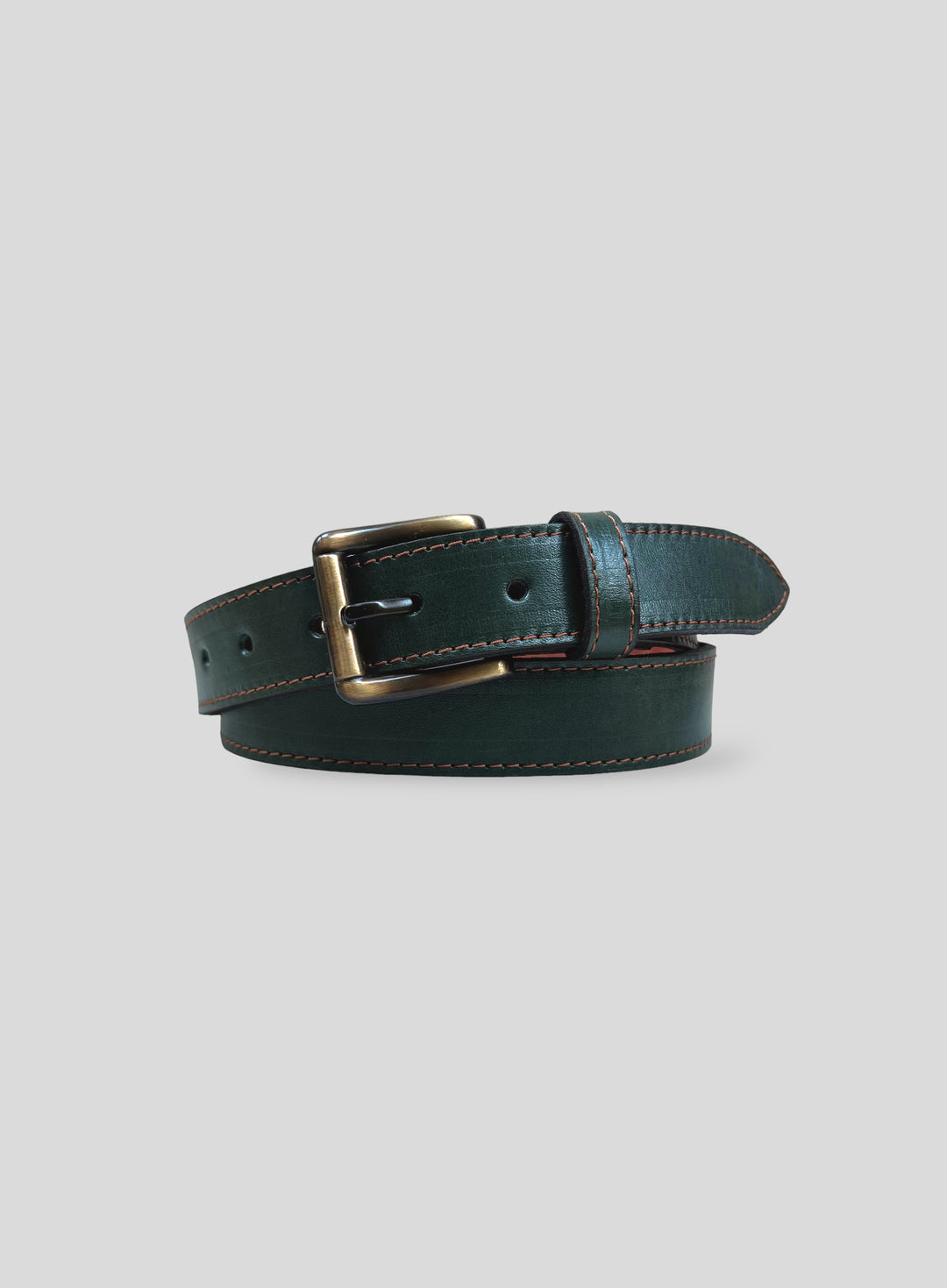 Dark Green Leather Belt