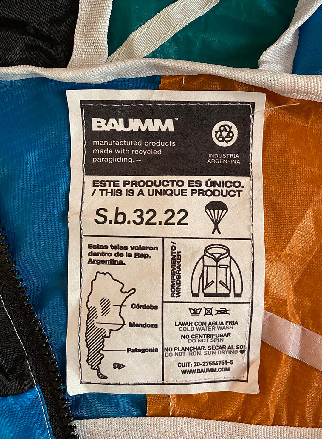 Upcycled Parachute Jacket (Small - S.b.32.22)