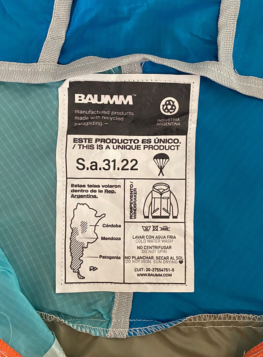 Upcycled Parachute Jacket (Small - S.31.22)