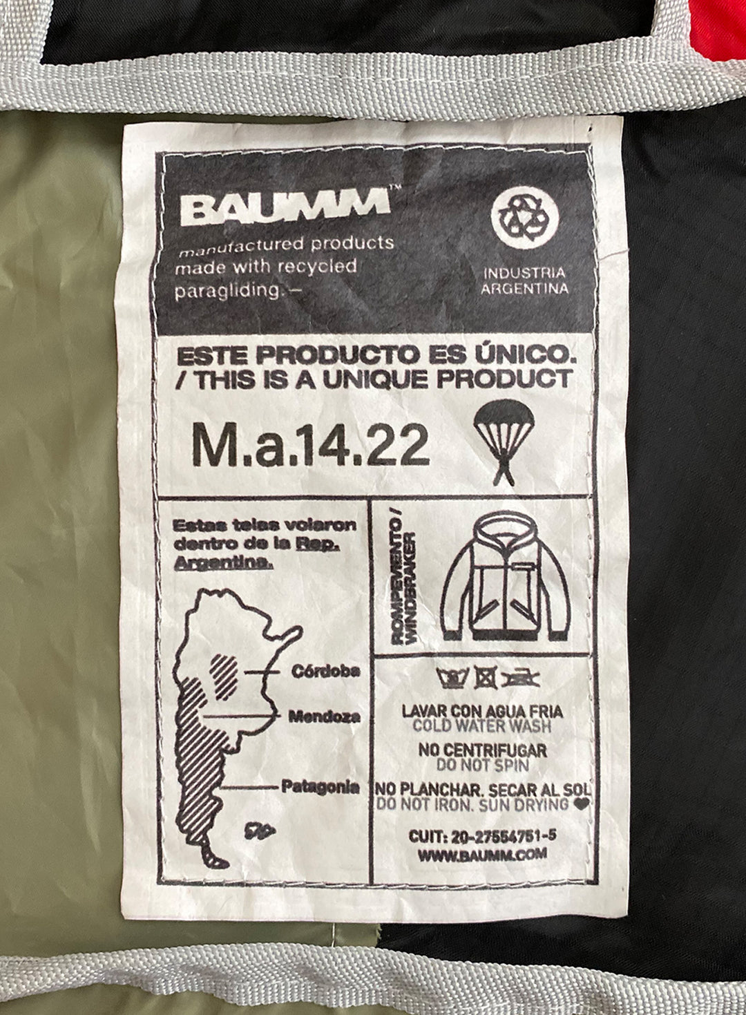 Upcycled Parachute Jacket (Medium - M.a.14.22)