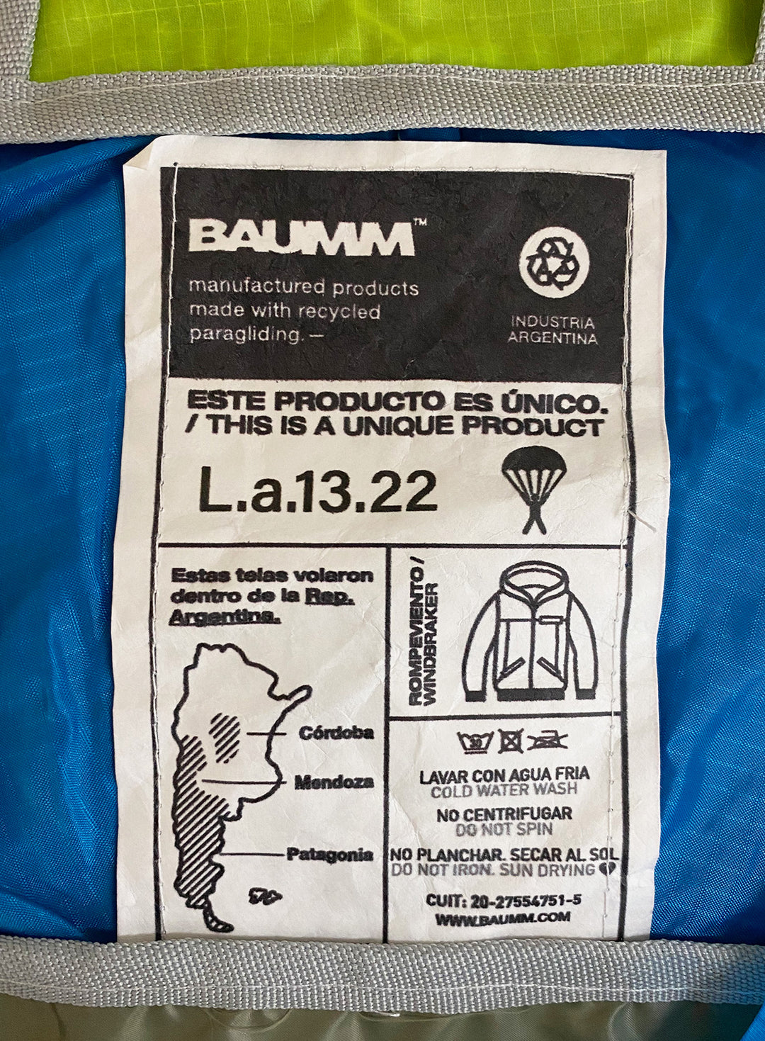 Upcycled Parachute Jacket (Large - L.a.13.22)