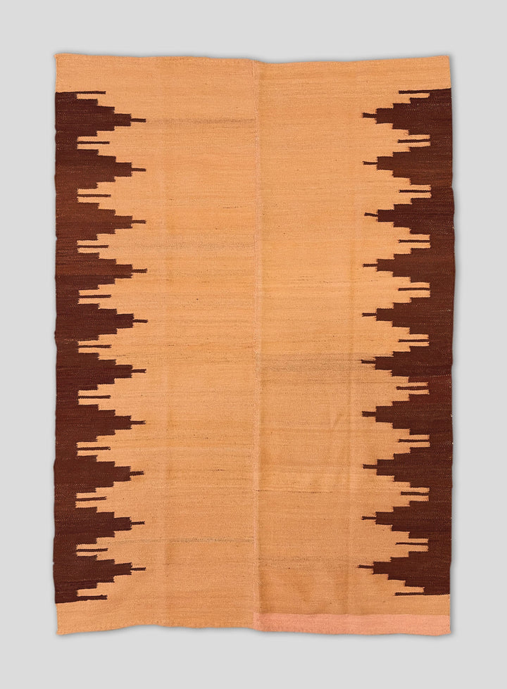 Los Picos Area Rug in Peach and Burgundy